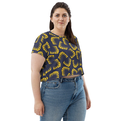 Women's Modern Abstract Shapes Crop Tee T-shirt