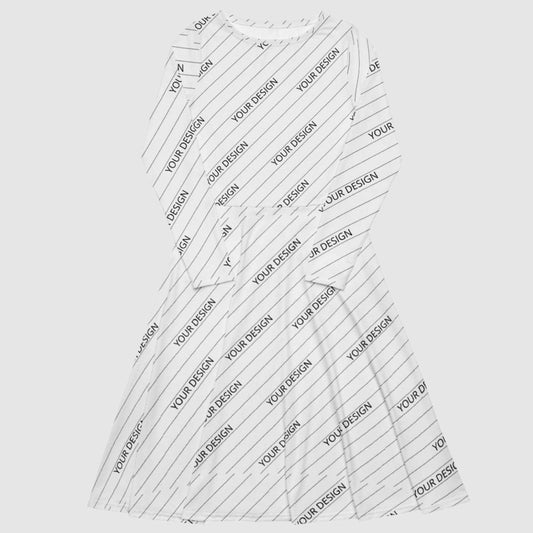 Personalized Women's long sleeve midi dress | All Over Print