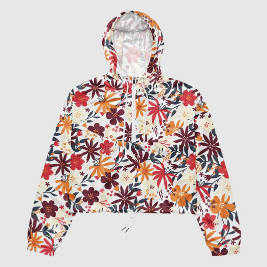 Flower Garden Pattern Women’s cropped windbreaker