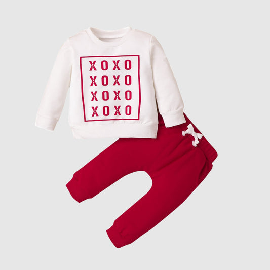 Baby Long Sleeved Sweatshirt and Pants Outfit Set