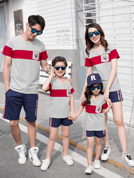 Family Top and Shorts Matching Outfit Set