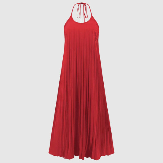 Women's Casual Loose A-line Pleated Dress