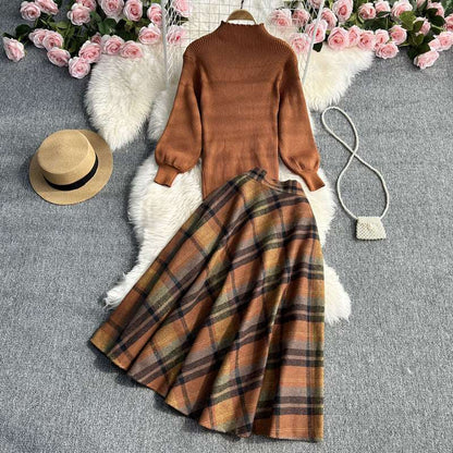 Women's Casual Skirt and Jumper Two-piece Outfit Set