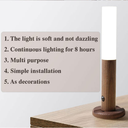 Holz-LED-Licht, USB, magnetisch, kabellos, Nachtlicht