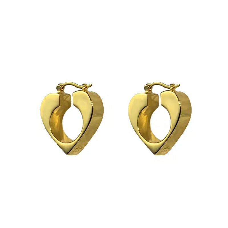 Women's Heart Shape Metal Retro High Quality Earrings