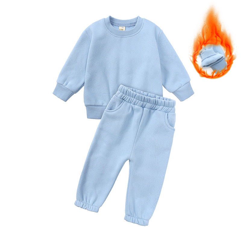 Kids Casual Sports Sweatshirt and Pants Two-piece Outfit Set