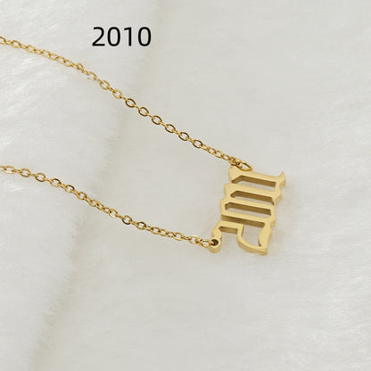 Unisex-Halskette aus 18-karätigem Edelstahl für das Jahr 1990–2022