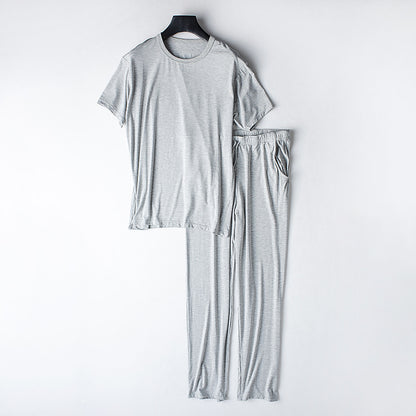 Men's Thin and Loose Short-sleeved T-shirt and Trousers Loungewear Set