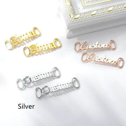 Personalized Shoes Stainless Steel Name Buckle Silver