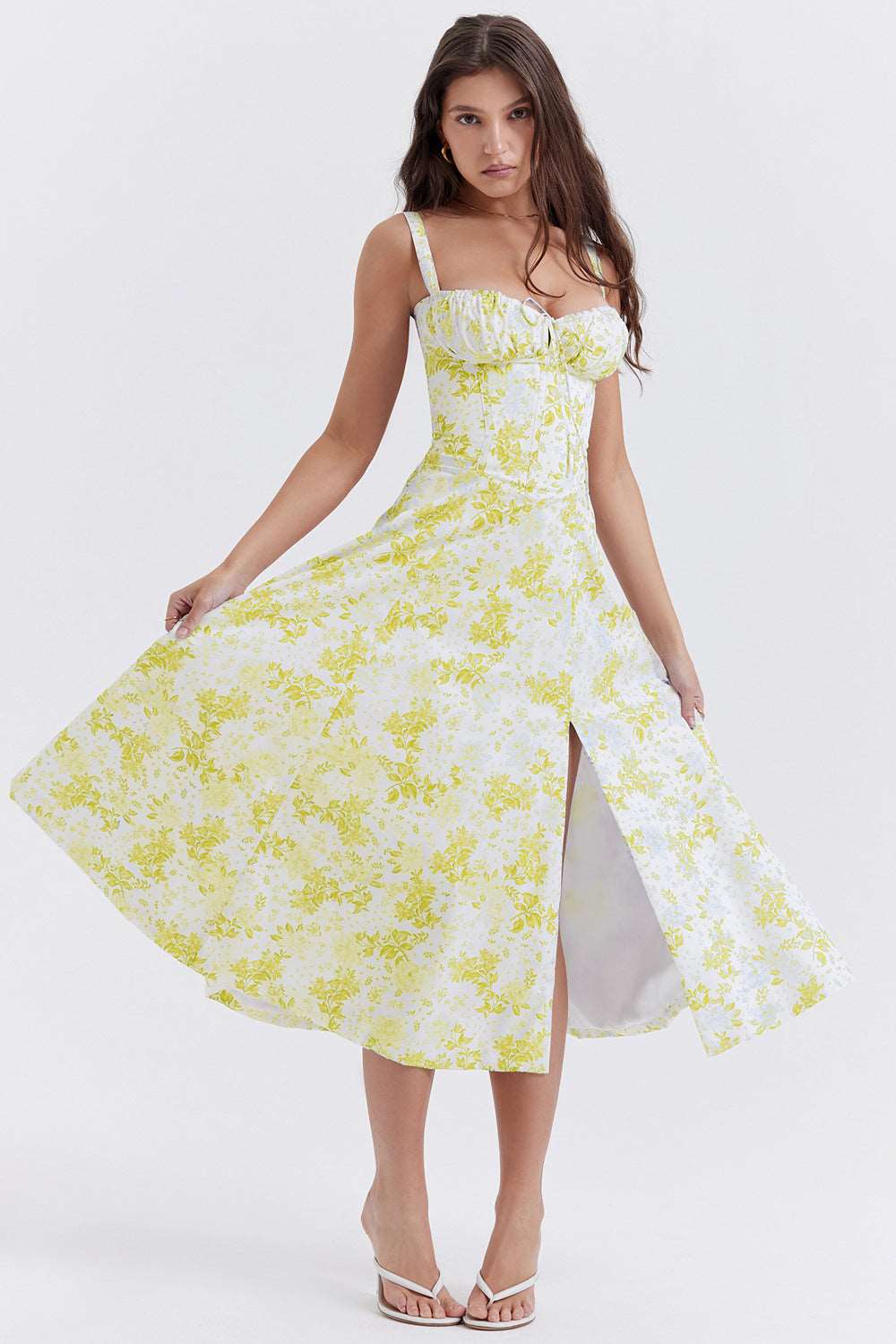 Women's Floral Print Dress With Straps