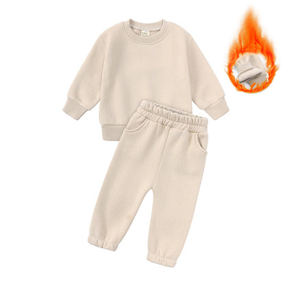 Kids Casual Sports Sweatshirt and Pants Two-piece Outfit Set