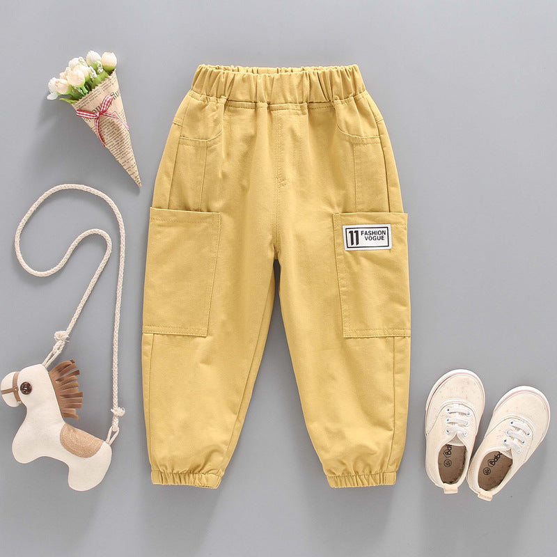 Baby Boys and Girls Solid Color Casual Pants