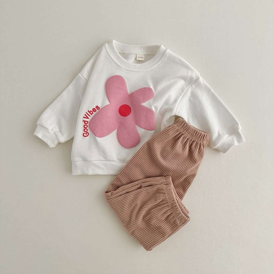 Baby Cute Leisure Long-sleeved Sweatshirt and Pants Outfit Set