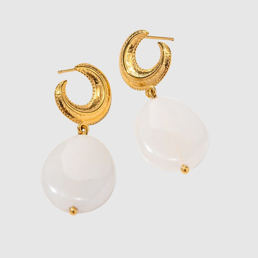 Women's Elegant Oval Crescent Earrings