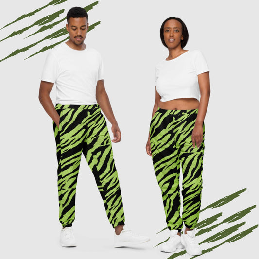 Green Tiger Pattern Unisex Track Pants