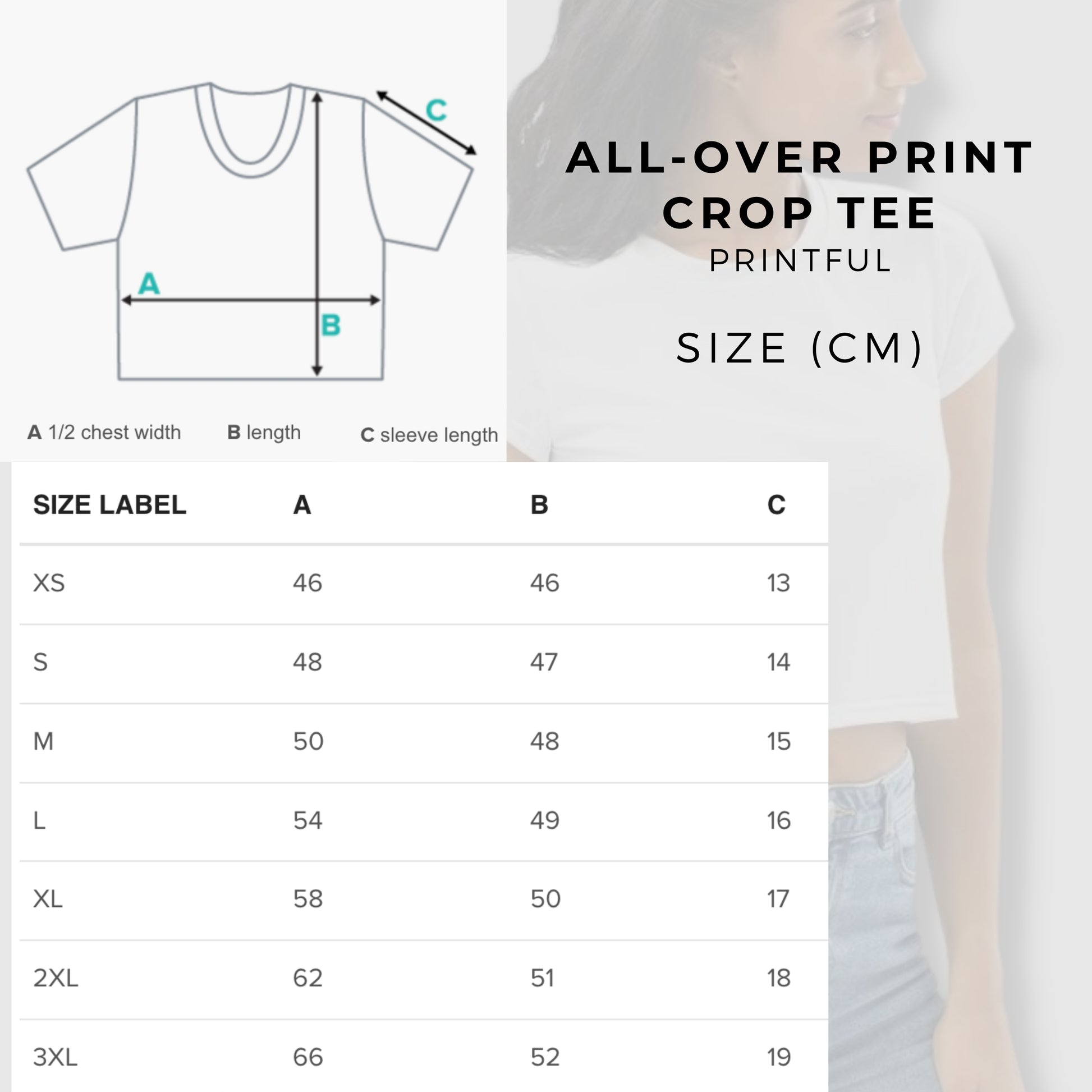 Women's Modern Abstract Shapes Crop Tee T-shirt size