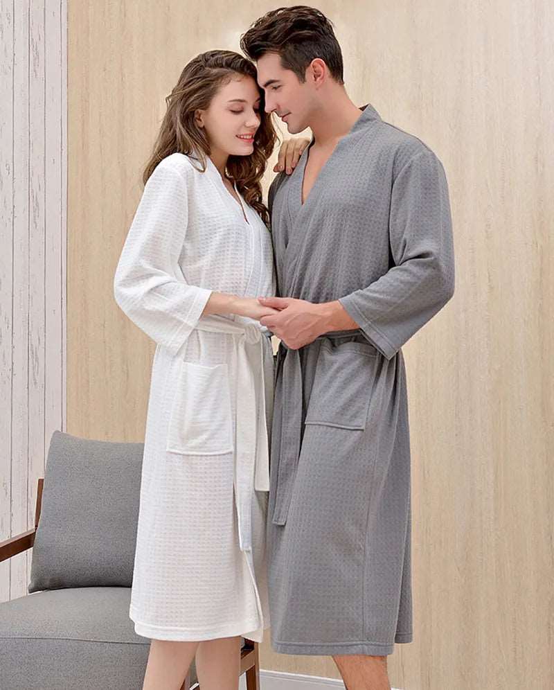 Couple Matching Robes white and grey