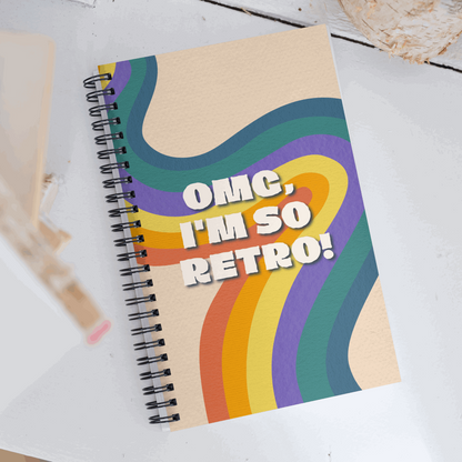 Retro Design Spiral Notebook, 140 pages