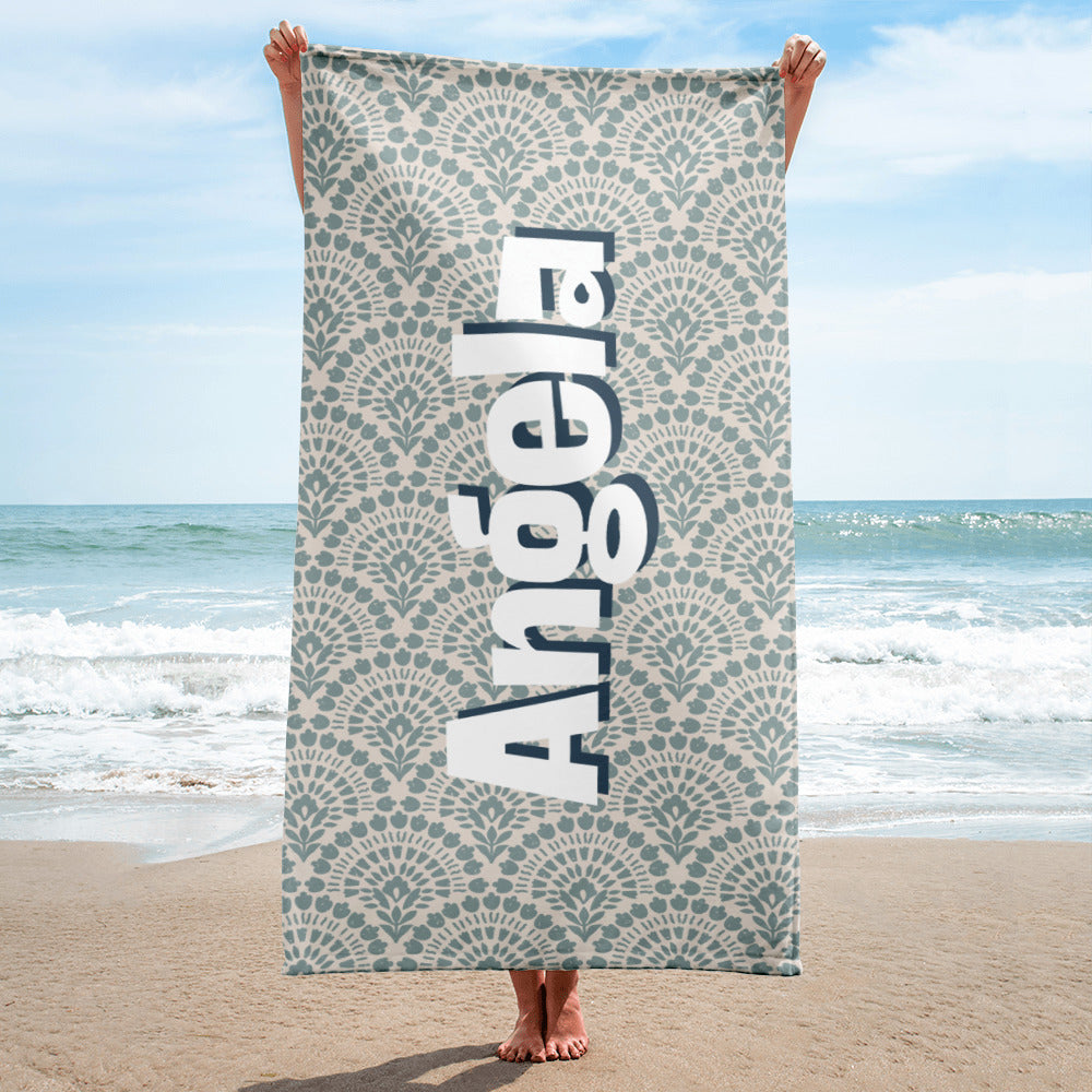 Custom Name Beach Towel with Abstract design | PERSONALIZED