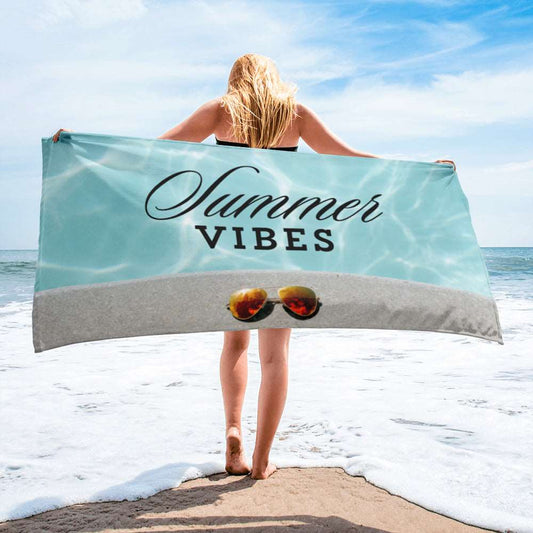 Summer Vibes Print Beach Towel